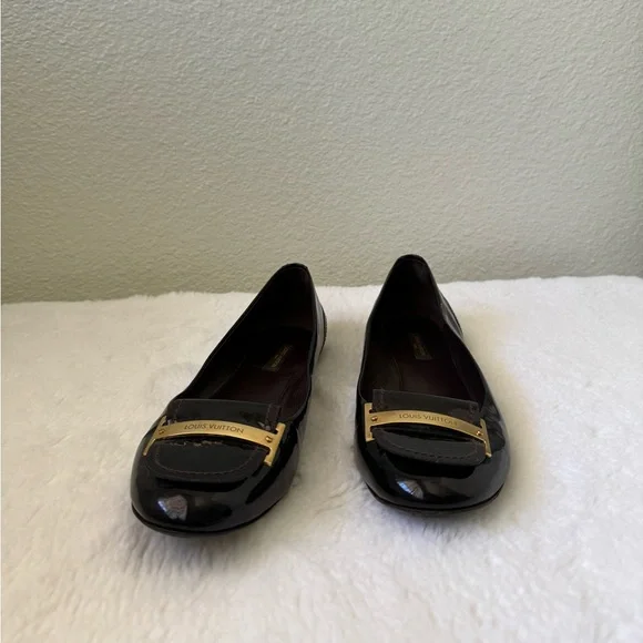 Louis Vuitton Burgundy Patent Leather Loafer Flats - Picture 2 of 8